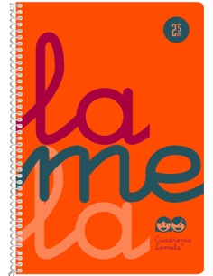 Cuaderno espiral 4º 80 hojas 90g 25mm naranja cuadrovia polipropileno fluor